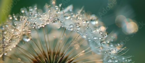 Dandelion Covered In Raindrops