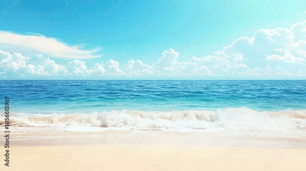 Stunning summer beach backdrop featuring ample empty space for text