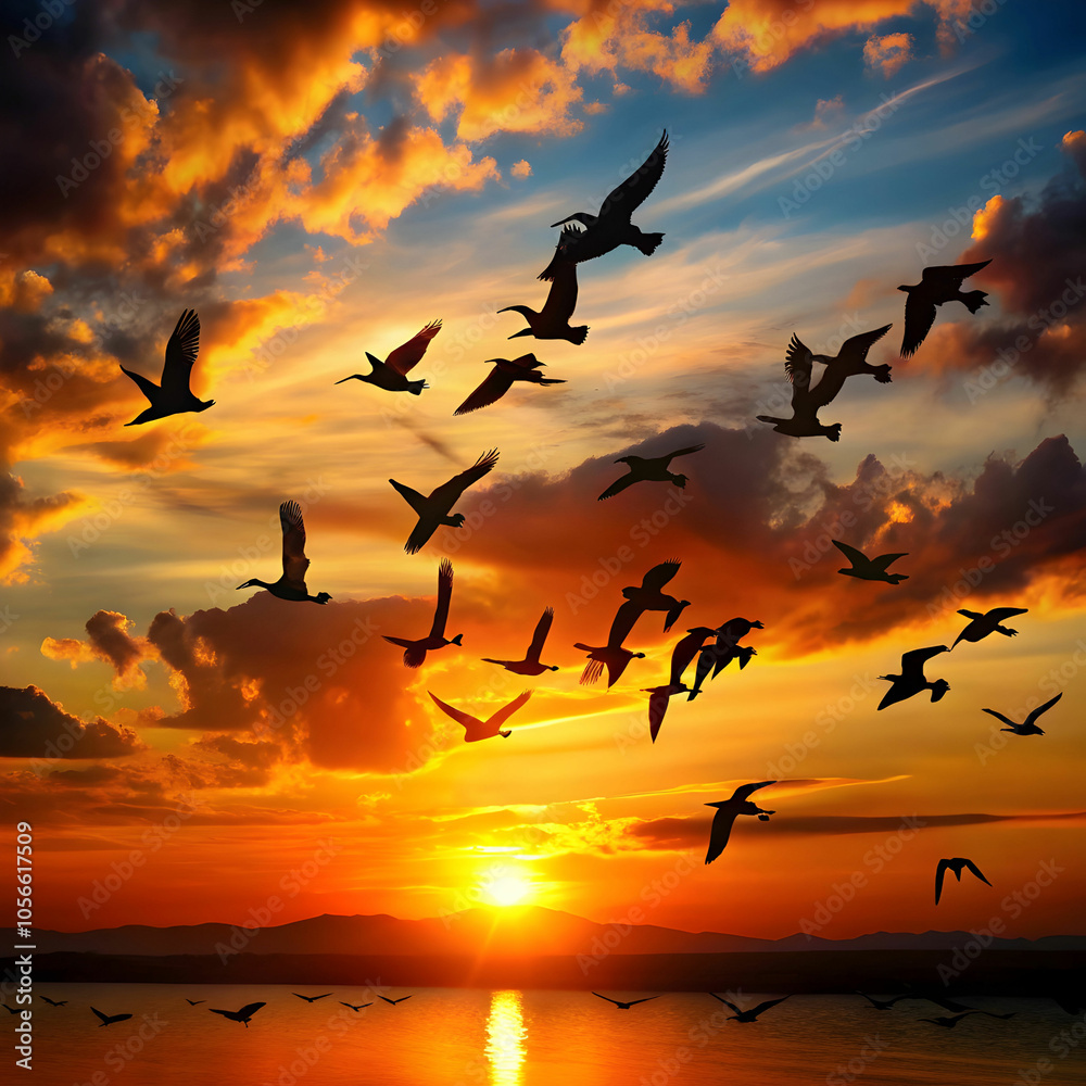 capture-the-silhouette-of-birds-in-flight-against- capture-the-silhouette-of-birds-in-flight-against-