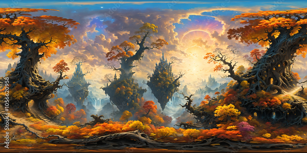 Fototapeta premium HDRI Fairytale Location Equirectangular Panorama 14