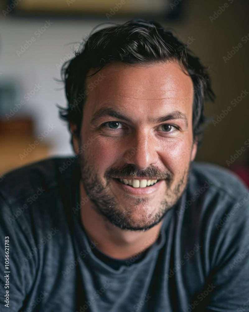Closeup portrait of a smiling caucasian man in his 30s Closeup portrait of a smiling caucasian man in his 30s