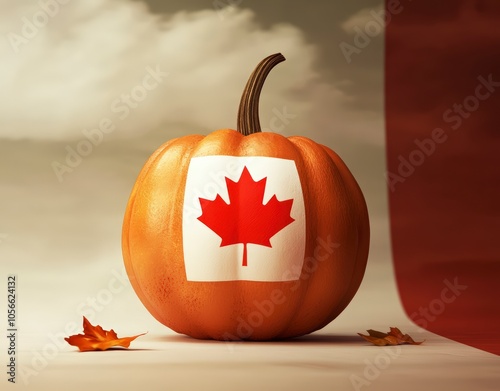 halloween pumpkin for canadian thanksgiving day photo