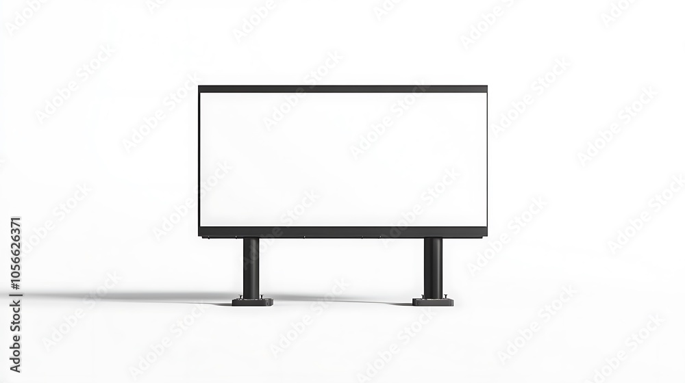 A large blank billboard standing on white surface. A large blank billboard standing on white surface.