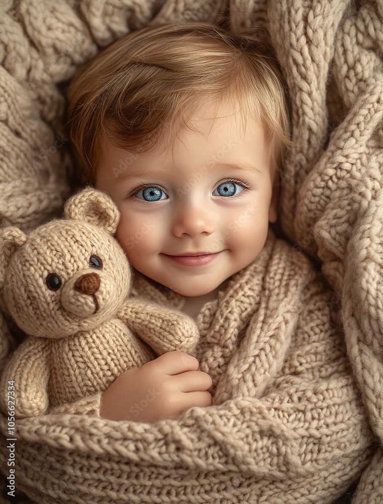 baby with teddy bear