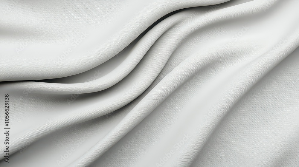 Obraz premium Soft white fabric drapes elegantly, showcasing smooth texture and gentle curves, perfect for showcasing luxury and comfort.