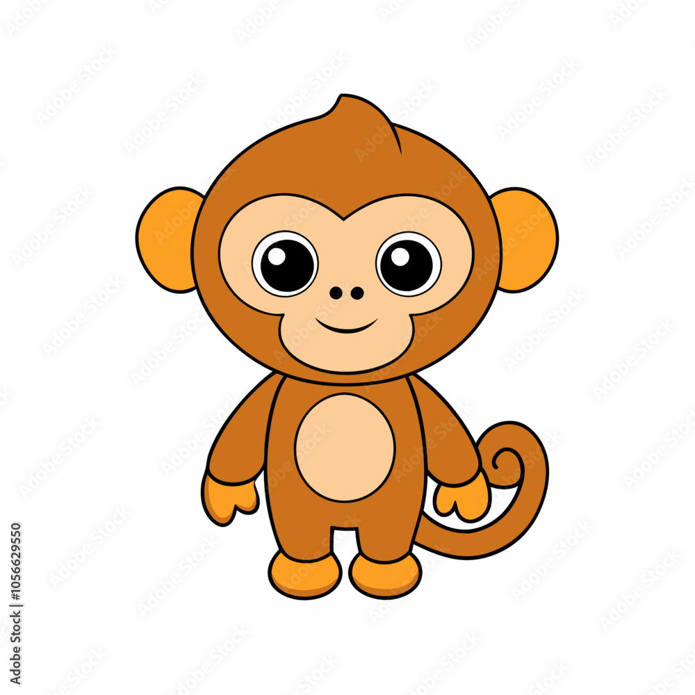 Adorable Ape Clipart - Cute Cartoon Vector Illustration