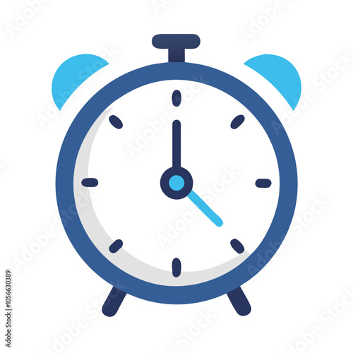 Alarm clock icon with blue bells