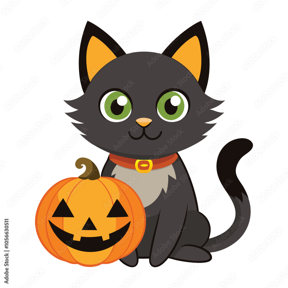 a cat with a jack o lantern on white background a cat with a jack o lantern on white background