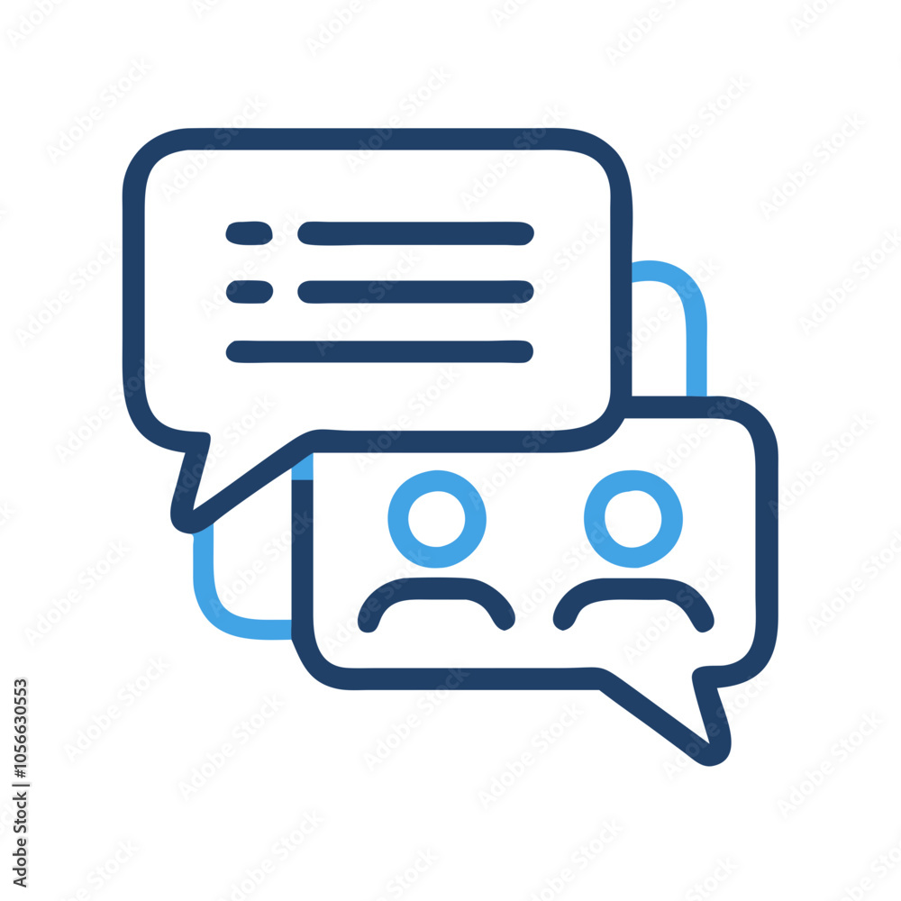Group chat icon with user symbols for social communication
Group chat icon with user symbols for social communication
