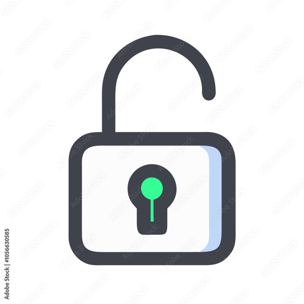 Unlocked padlock icon representing access Unlocked padlock icon representing access