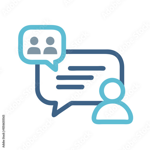 Chat bubble icon with user symbol for online communication

