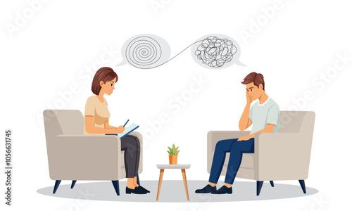 A Woman Therapist Engaging with a Distressed Patient