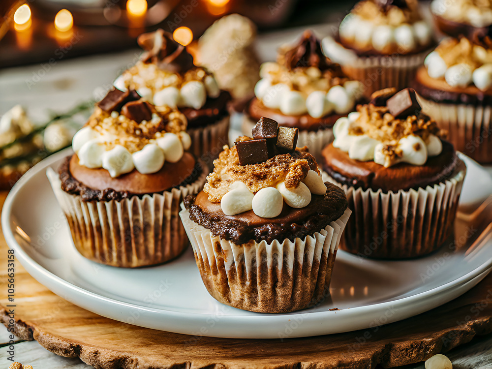 Delicious s' mores cheesecake cupcakes embracing graham crackers Delicious s' mores cheesecake cupcakes embracing graham crackers