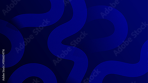 Abstract Blue Geometric Lines on Dark Background Design. Abstract background dynamic blue geometric lines forming circular and square patterns. Perfect for technology, innovation, and digital project