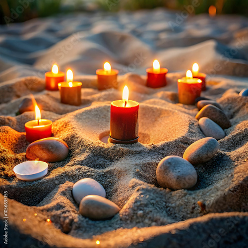 little-grave-with-stones-and-burning-candles-aroun