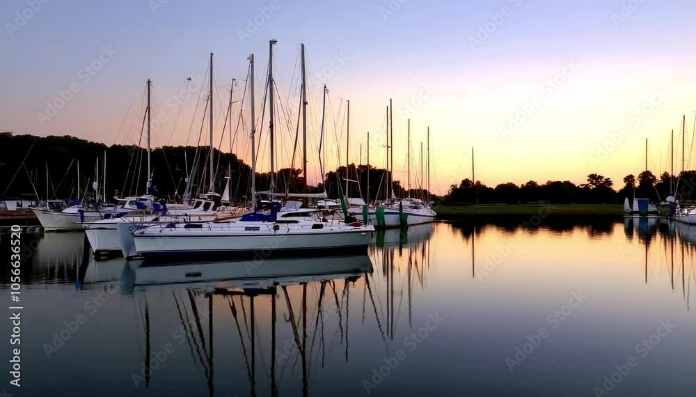 A serene shot of a small marina filled with sailboats docked on a glassy lake at sunset, with the boats gently bobbing in the water.
A serene shot of a small marina filled with sailboats docked on a glassy lake at sunset, with the boats gently bobbing in the water.