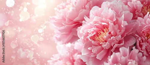 Pink Peony Flower Background Beautiful Spring