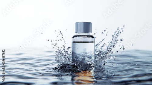 Clear Eye Drop Bottle Splashing in Water