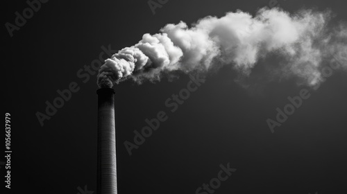 Smoke rising from a factory chimney