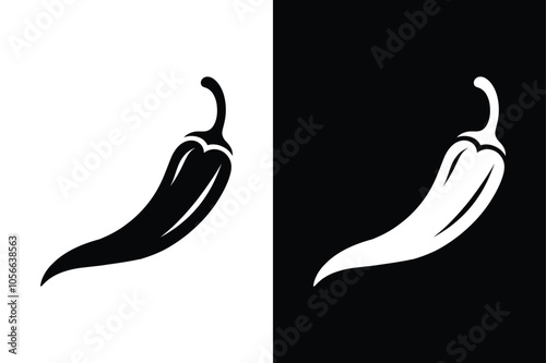 The Bold Pepper Icon in Black and White Contrast.