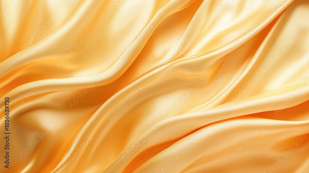 Golden silk background featuring folds and an abstract texture of rippled satin ideal for a long banner design Golden silk background featuring folds and an abstract texture of rippled satin ideal for a long banner design