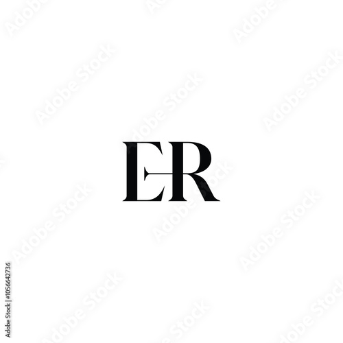 ER monogram logo design letter text name symbol monochrome logotype alphabet character simple logo