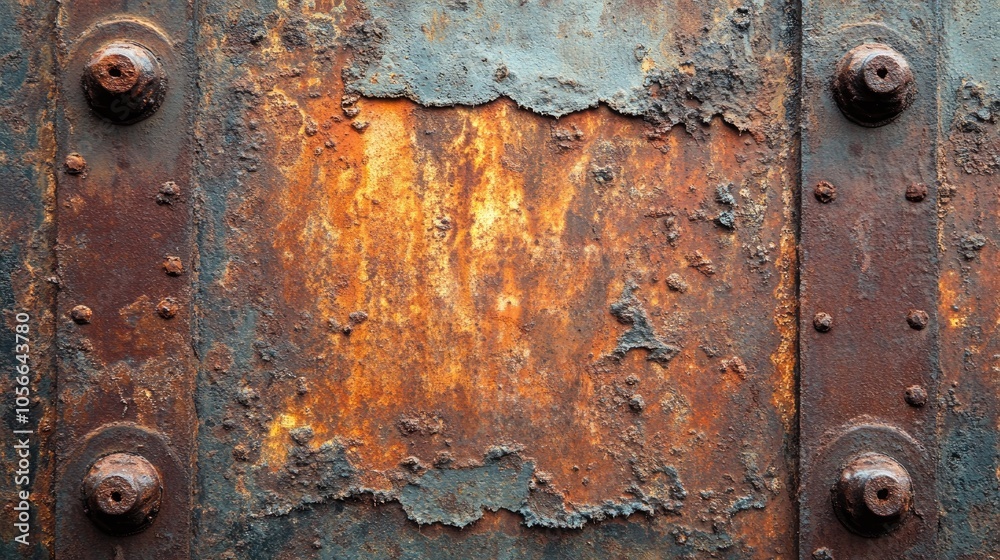 Corroded metal surface displaying layers of rust accumulation Corroded metal surface displaying layers of rust accumulation