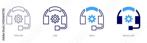 Call prioritization icon in 4 different styles. Thin Line, Line, Bold, and Bold Line. Duotone style. Editable stroke