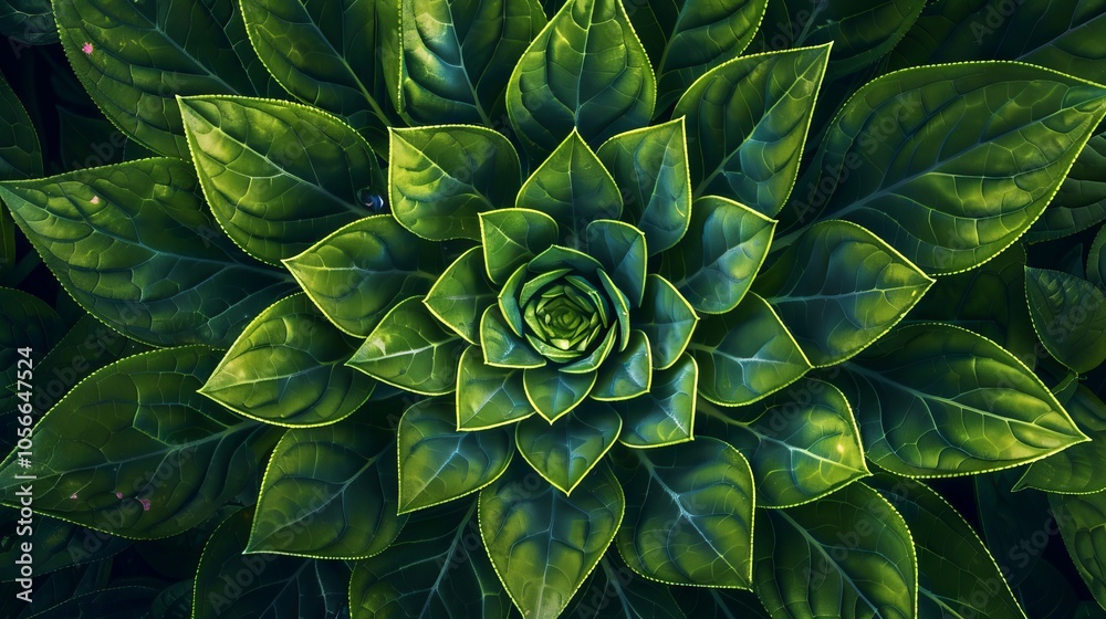 Fototapeta premium Green plant design captured from above