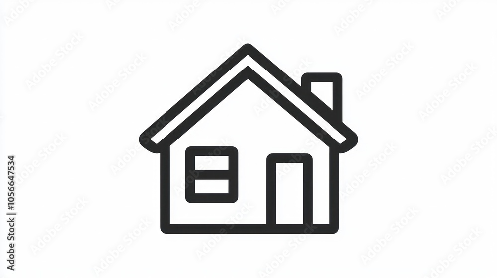 Home mortgage financing depicted in a straightforward line icon. Home mortgage financing depicted in a straightforward line icon.