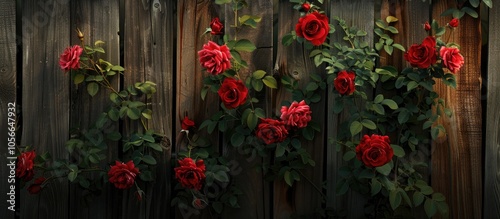 Roses Sticking Out Of The Fence