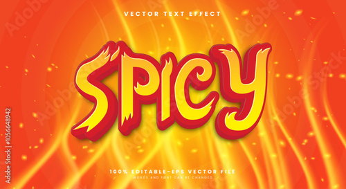 Spicy editable text effect template with Fire Style background