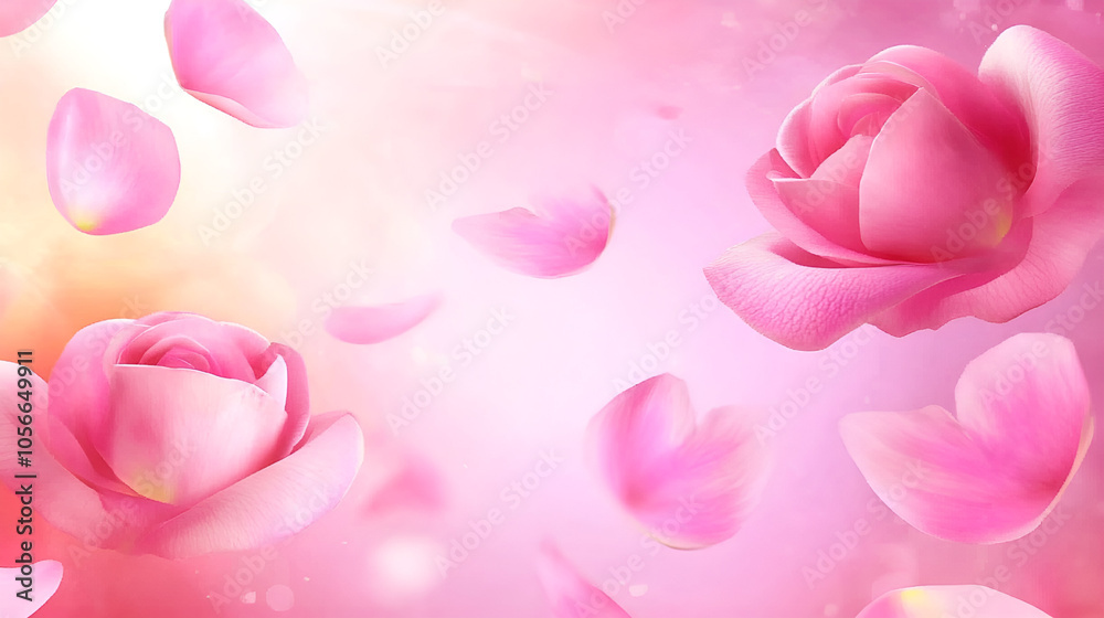 Delicate petals falling softly Delicate petals falling softly
