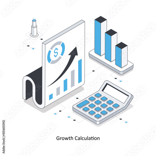 Growth Calculation  Isometric stock illustration. EPS File stock illustration