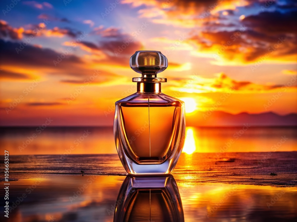 The dying sun kisses the elegant bottle, casting long shadows, a whisper of fragrance in the air. The dying sun kisses the elegant bottle, casting long shadows, a whisper of fragrance in the air.