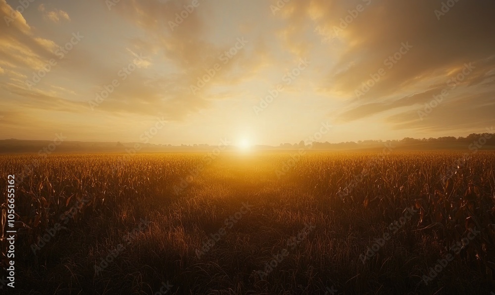 Golden Hour Sunlight Over a Field of Tall Grass Golden Hour Sunlight Over a Field of Tall Grass
