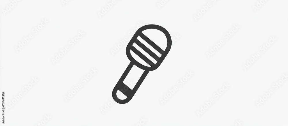 Modern microphone icon in line style, ideal for multimedia and recording applications.