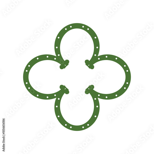 horseshoe clover icon logo design template