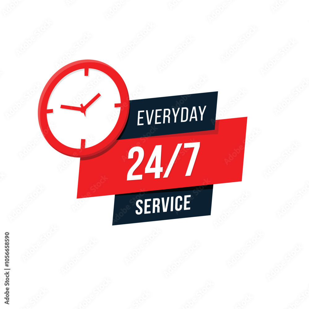vector 24 hours and 7 days everyday service design
vector 24 hours and 7 days everyday service design