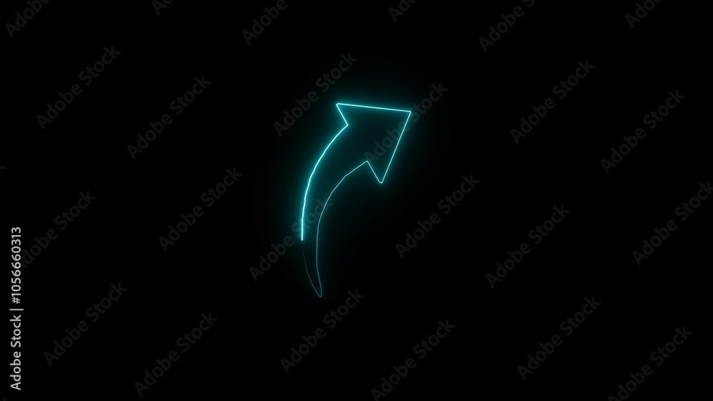 Neon arrow symbol curved arrow concept Neon arrow symbol curved arrow concept
