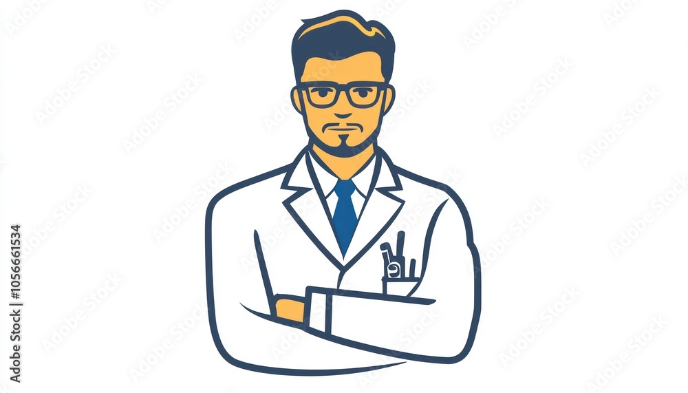 Streamlined line icon featuring a scientist, suitable for educational and tech fields. Streamlined line icon featuring a scientist, suitable for educational and tech fields.
