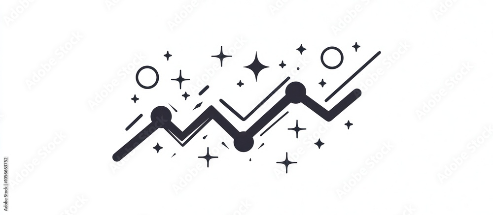 Achievement and growth in a sharp and modern success chart line icon. Achievement and growth in a sharp and modern success chart line icon.