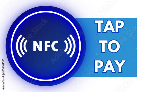 Contactless wireless pay sign logo. NFC technology contact less credit card.