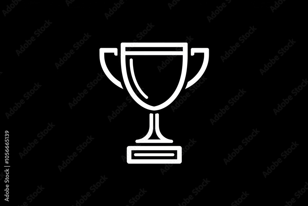 Achievement symbolized in a sleek, sharp trophy line icon. Achievement symbolized in a sleek, sharp trophy line icon.