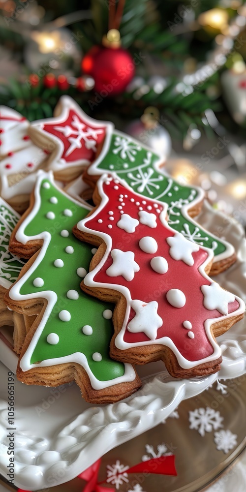 Christmas cookies with blank space for custom messages.