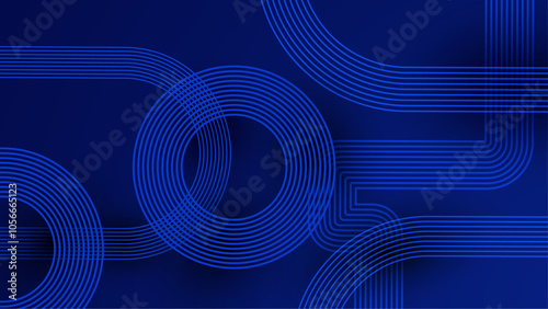 Abstract Geometric Blue Background with Lines