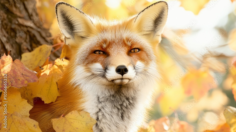 Majestic Red Fox Portrait in Autumn Foliage - Capturing the Beauty of Nature in Vibrant Detail Majestic Red Fox Portrait in Autumn Foliage - Capturing the Beauty of Nature in Vibrant Detail