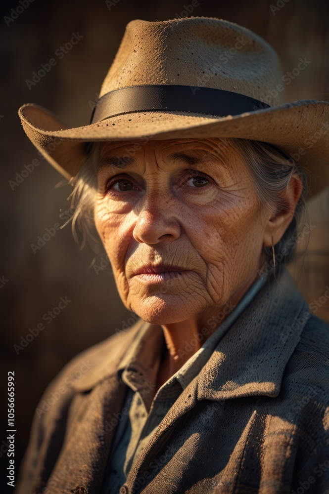 portrait photography of a grandmother wearing cowboy clothes and a cowboy hat portrait photography of a grandmother wearing cowboy clothes and a cowboy hat