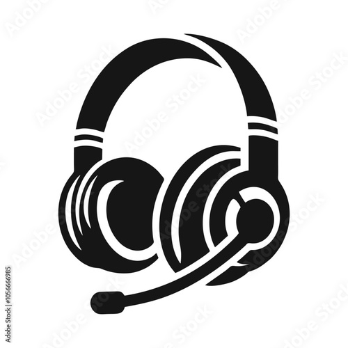 Gaming headset logo icon design illustration