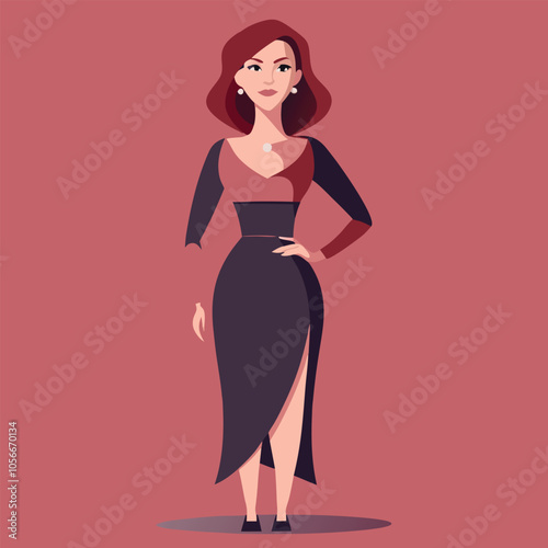 a modern elegant woman in full growth vector